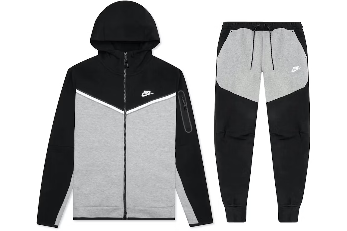 Nike Sportswear Tech Fleece Full Zip Hoodie Joggers Set Black Dark G SNEAKRS