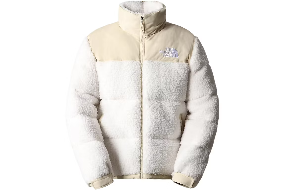 The North Face High Pile 600 Fill Recycled Waterfowl Down Nuptse Jacket Gardenia White Gravel