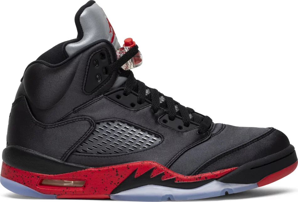 Satin red jordan 5 on sale